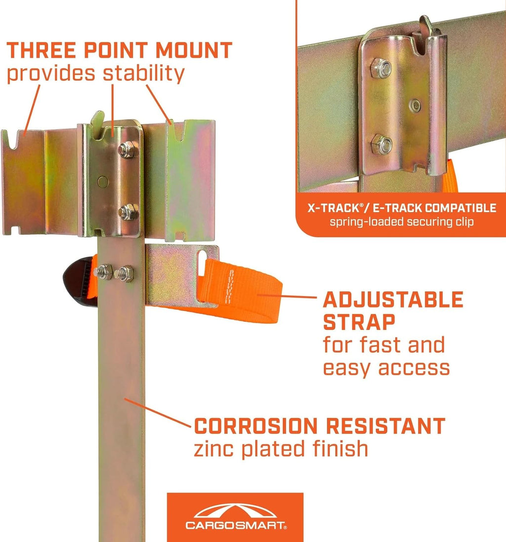 CargoSmart Fire Extinguisher Holder – Heavy-Duty Steel Mount Compatible with E-Track & X-Track Rails (Up to 50 lb, 8″ Diameter)