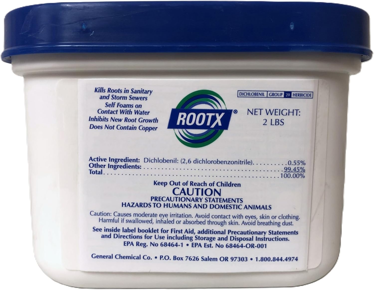Root X - 2LB. JAR with Funnel/APPLICATOR Foaming Root Control for Sewer Lines and Septic Systems