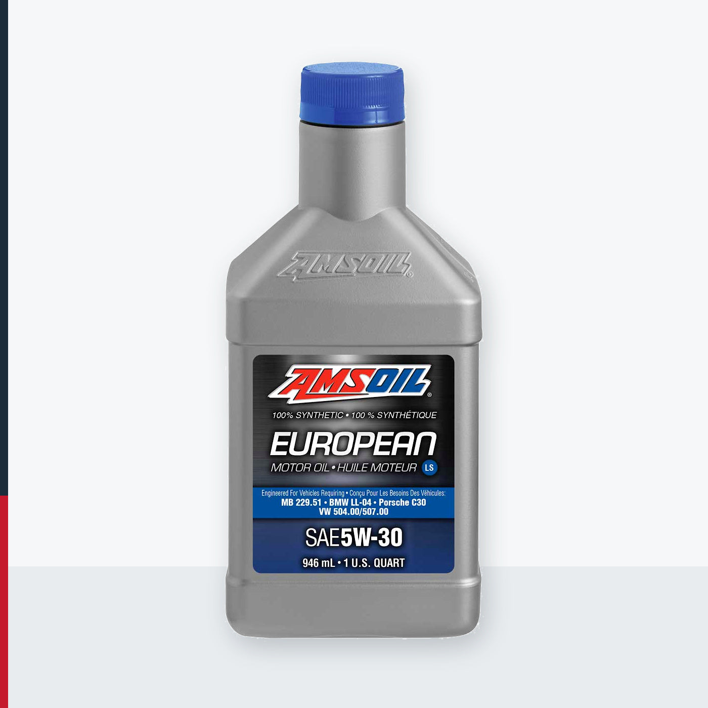 AMSOIL 5W-30 LS 100% Synthetic European Motor Oil - 946 ml Bottle (AELQTC-EA)