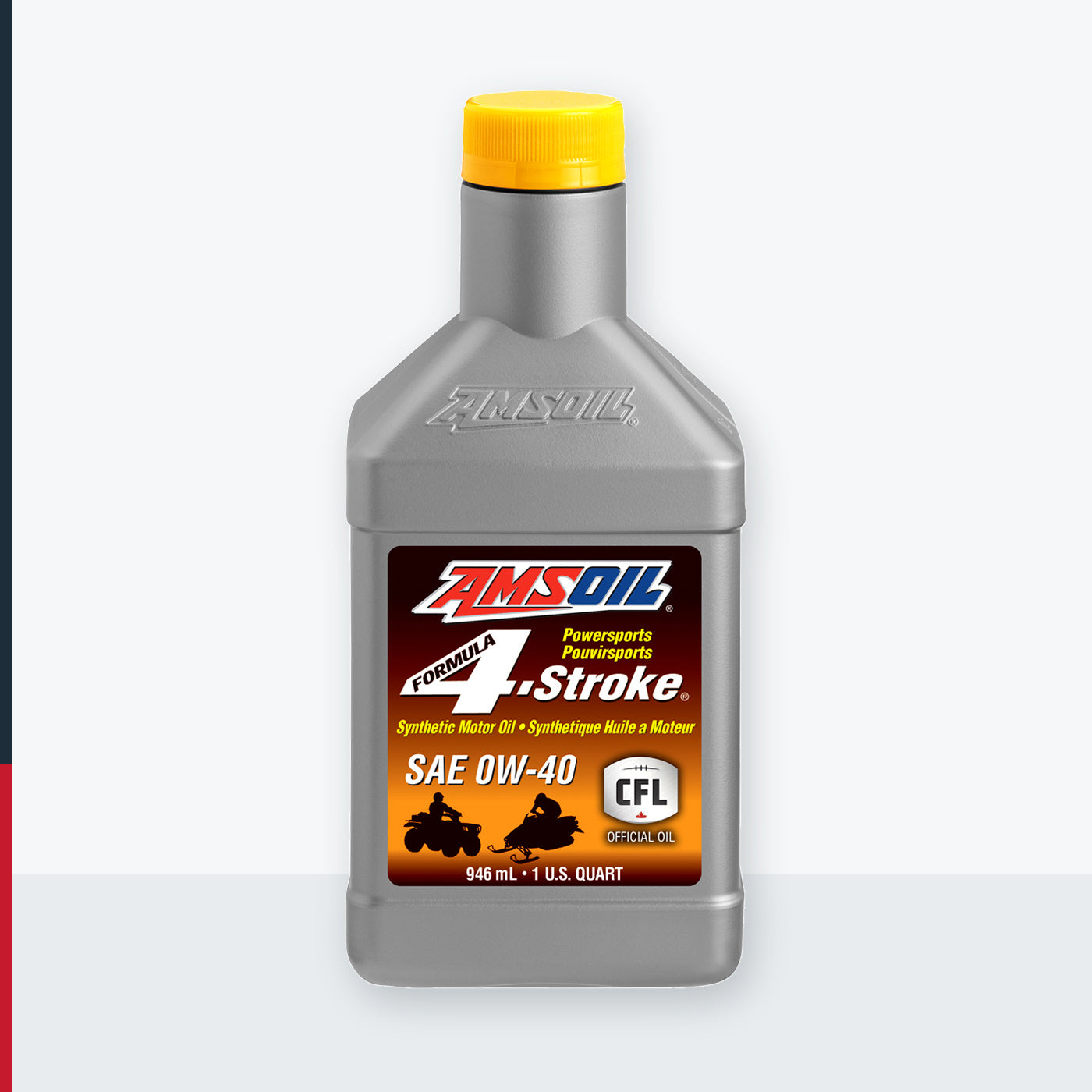 AMSOIL Formula 4-Stroke Powersports 0W-40 Synthetic Motor Oil - 946 ml Bottle (AFFQTC-EA)