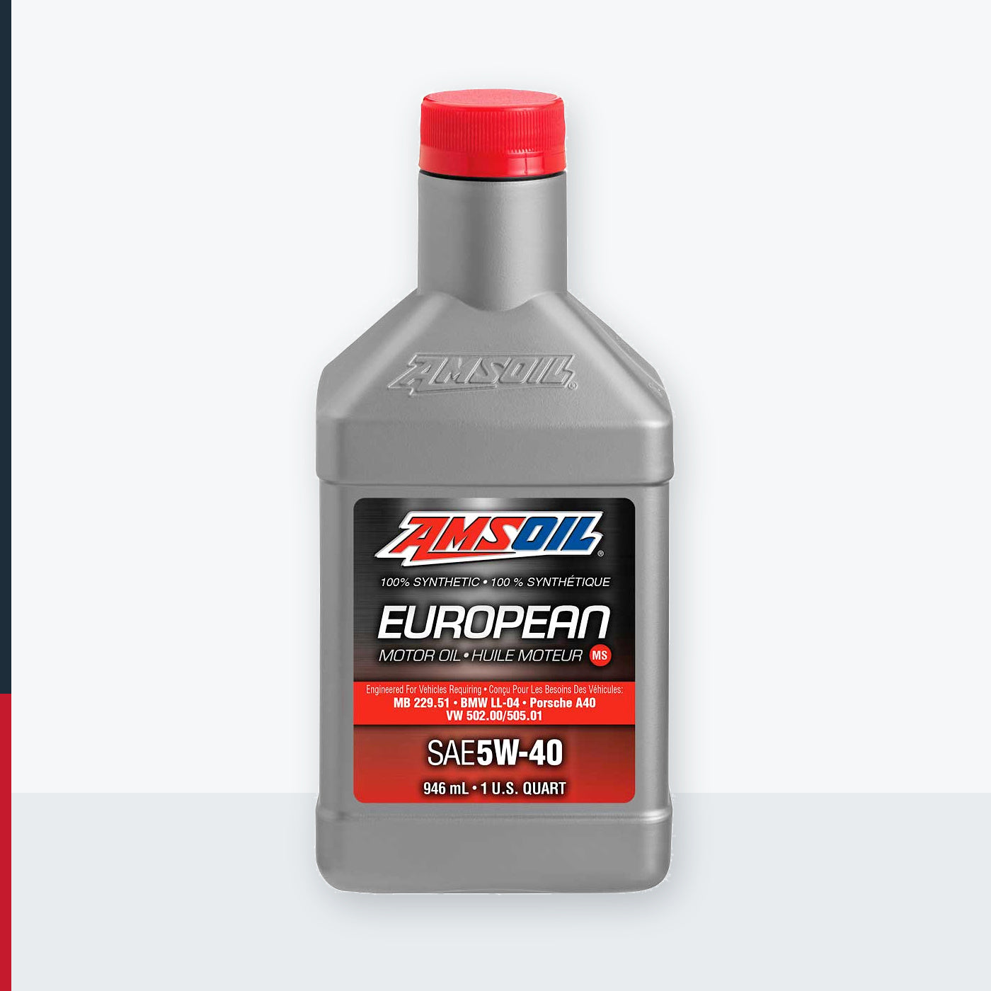 AMSOIL 5W-40 MS 100% Synthetic European Motor Oil - 946 ml Bottle (AFLQTC-EA)