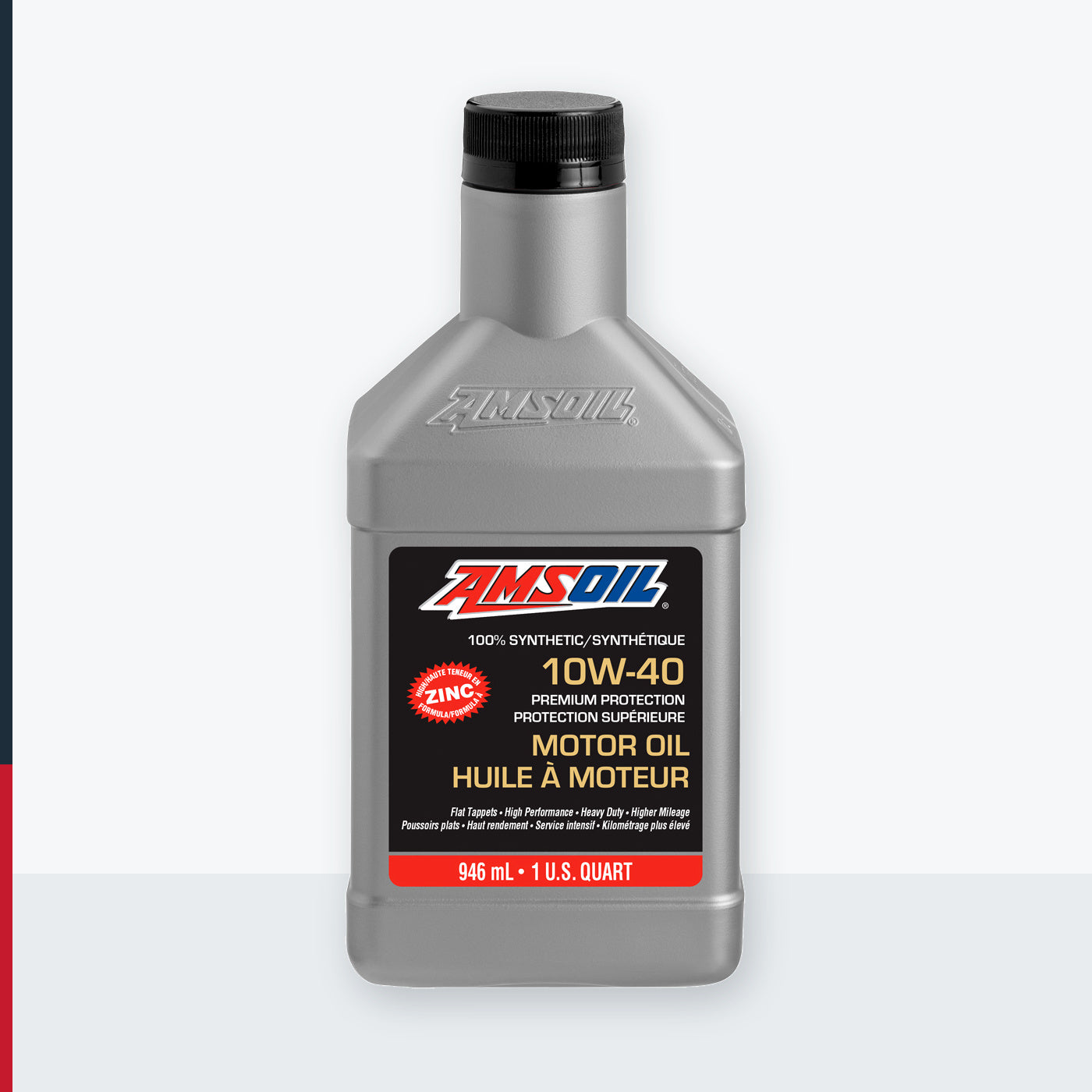 AMSOIL Premium Protection 10W-40 100% Synthetic Motor Oil - 946 ml Bottle (AMOQTC-EA)