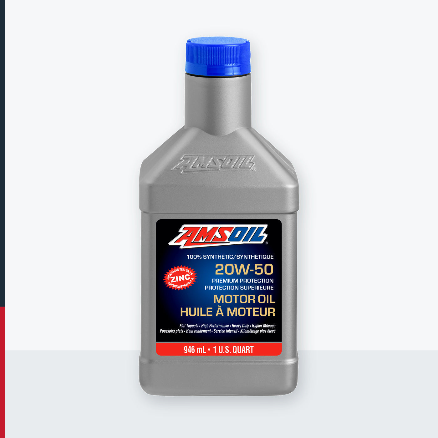 AMSOIL Premium Protection 20W-50 100% Synthetic Motor Oil - 946 ml Bottle (AROQTC-EA)