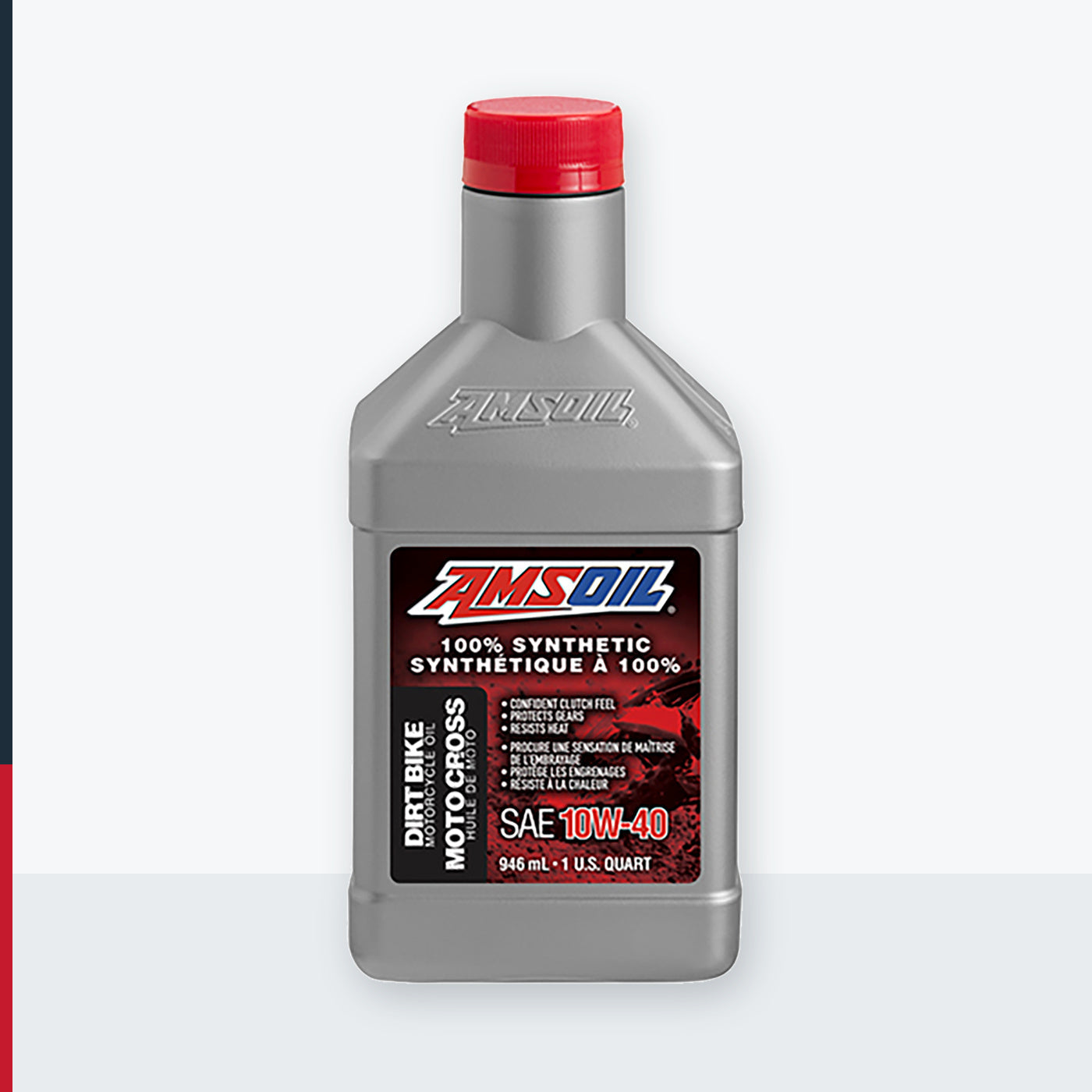 AMSOIL 10W-40 100% Synthetic Dirt Bike Oil - 946 ml Bottle (DB40QTC-EA)