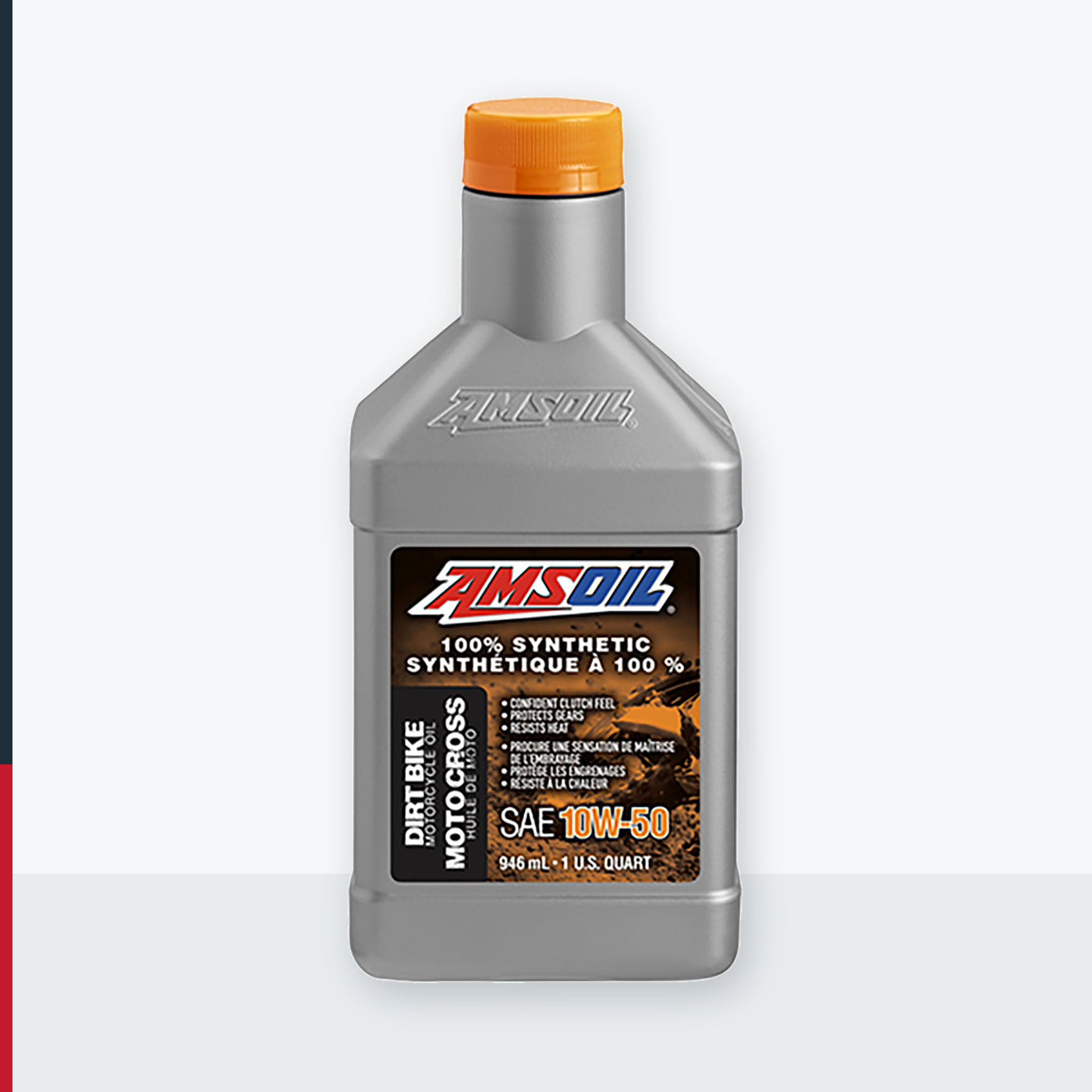 AMSOIL 10W-50 100% Synthetic Dirt Bike Oil - 946 ml Bottle (DB50QTC-EA)