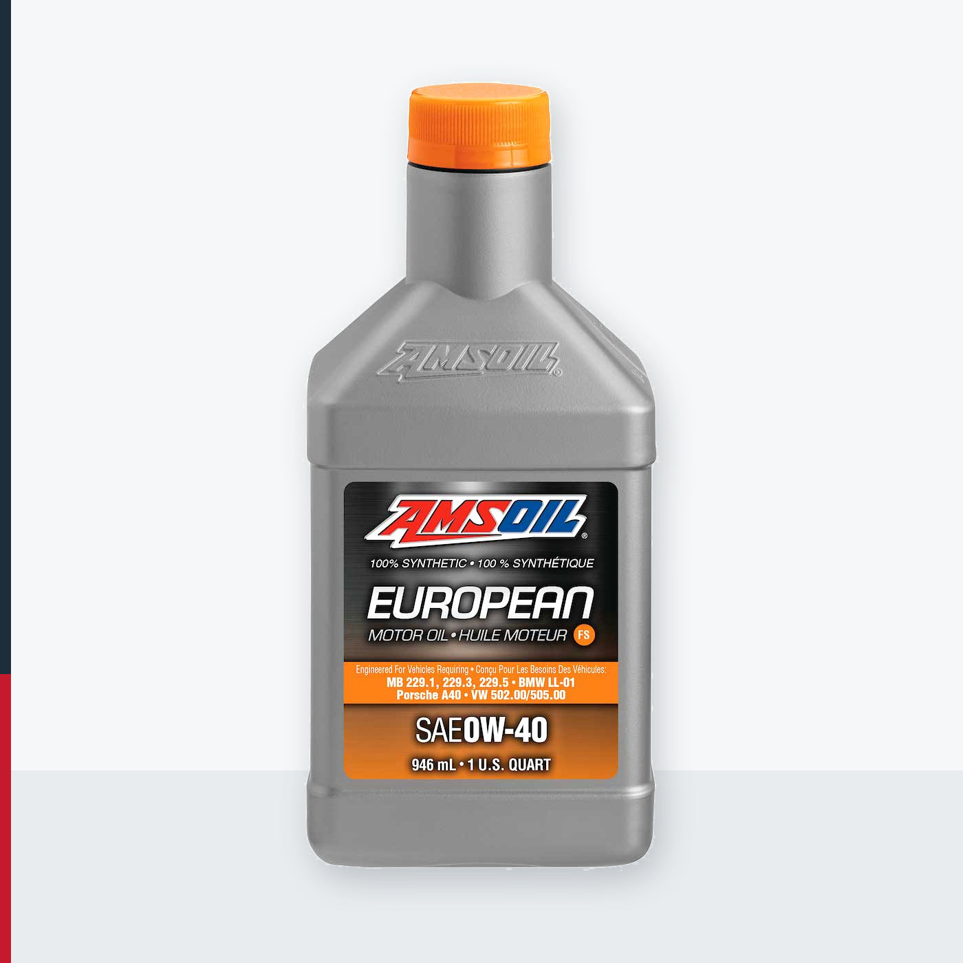 AMSOIL 0W-40 FS 100% Synthetic European Motor Oil - 946 ml Bottle (EFOQTC-EA)