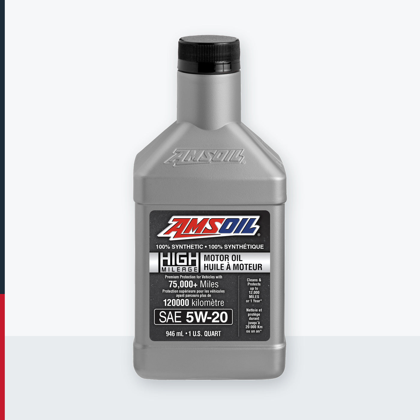 AMSOIL 5W-20 100% Synthetic High-Mileage Motor Oil - 946 ml Bottle (HM520QTC-EA)