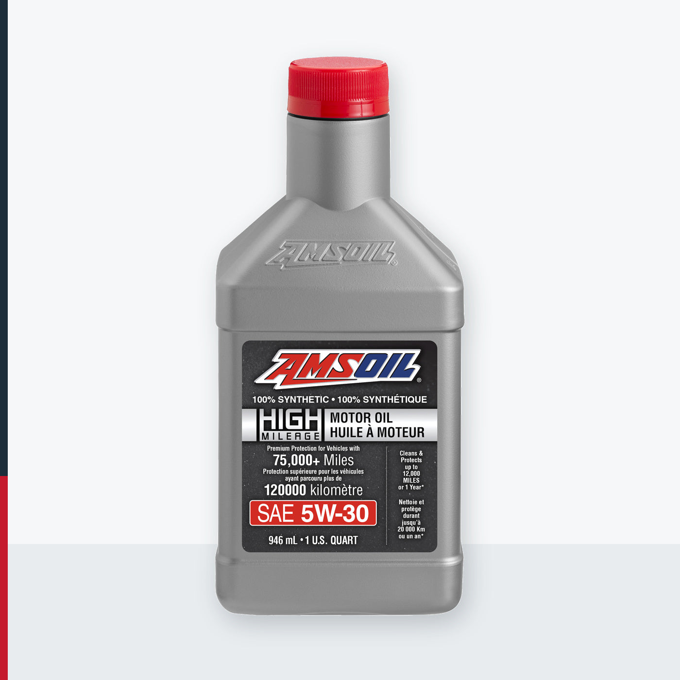 AMSOIL 5W-30 100% Synthetic High-Mileage Motor Oil - 946 ml Bottle (HM530QTC-EA)
