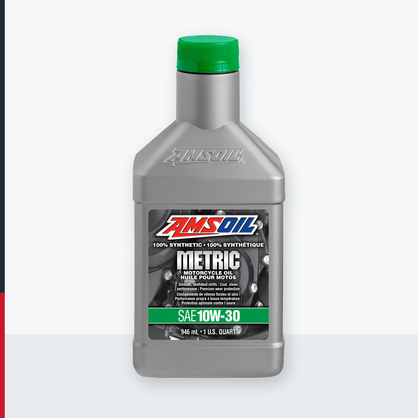 AMSOIL 10W-30 100% Synthetic Metric Motorcycle Oil - 946 ml Bottle (MCTQTC-EA)