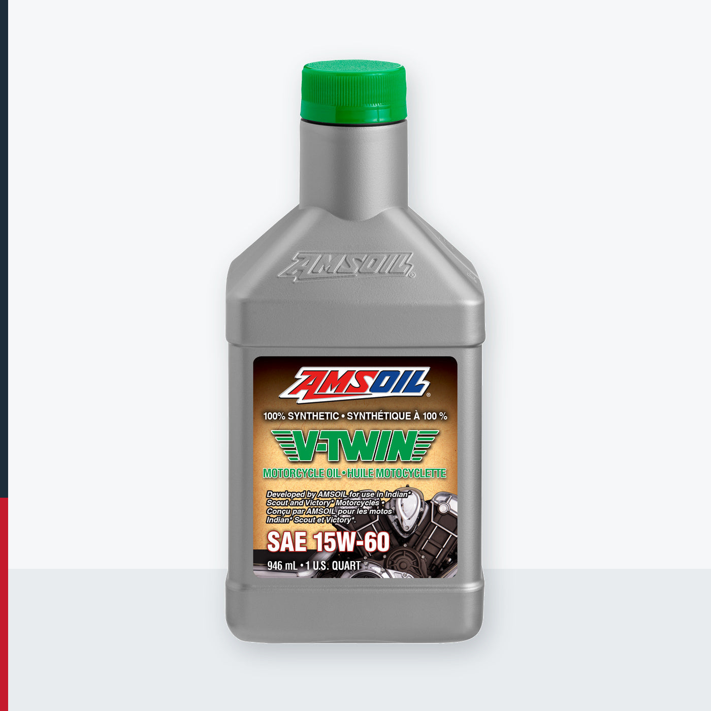 AMSOIL 15W-60 100% Synthetic V-Twin Motorcycle Oil - 946 ml Bottle (MSVQTC-EA)