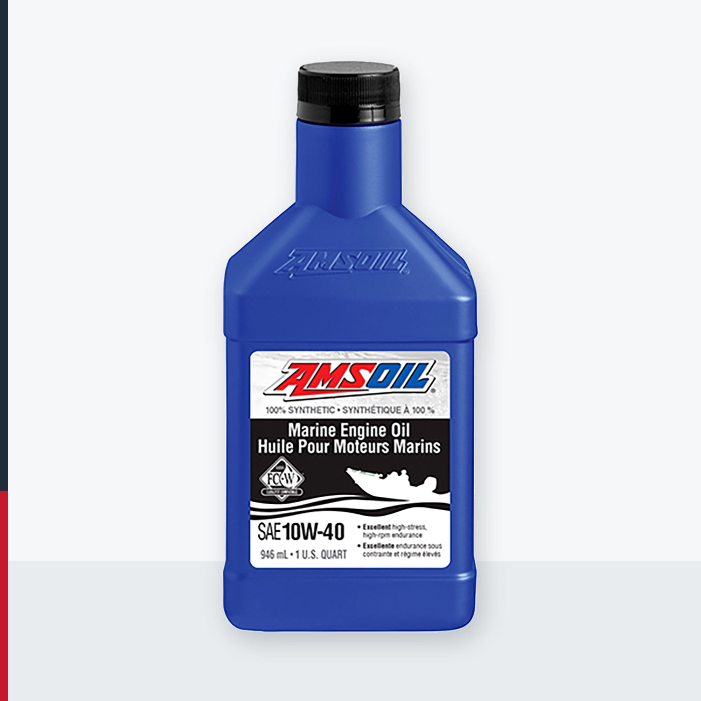 AMSOIL 10W-40 100% Synthetic Marine Engine Oil - 946 ml Bottle (WCFQTC-EA)