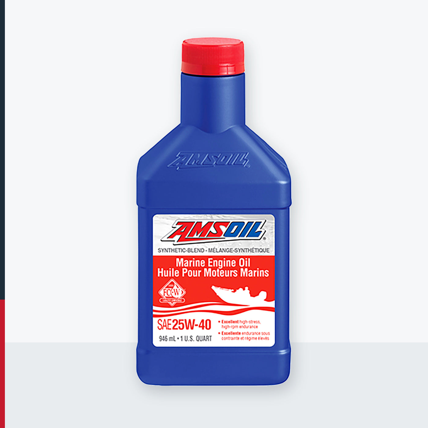AMSOIL 25W-40 Synthetic-Blend Marine Engine Oil - 946 ml Bottle (WCMQTC-EA)