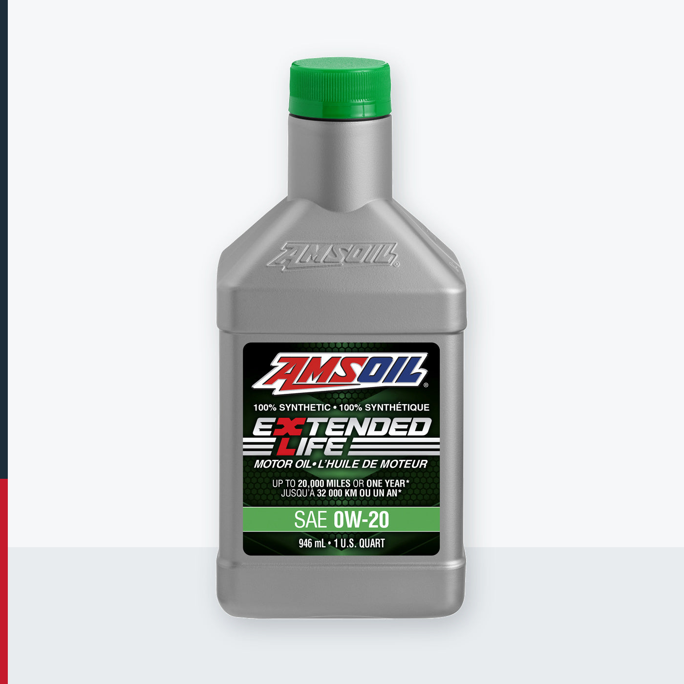 AMSOIL Extended-Life 0W-20 100% Synthetic Motor Oil - 946 ml Bottle (XLZQTC-EA)