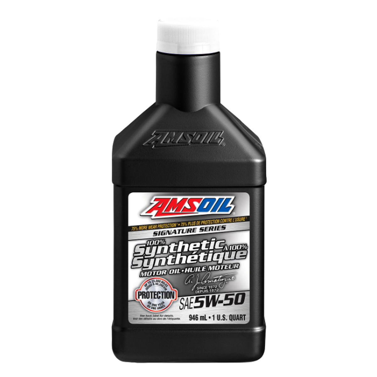 AMSOIL Signature Series 5W-50 100% Synthetic Motor Oil - 946 ml Bottle (AMRQTC-EA)