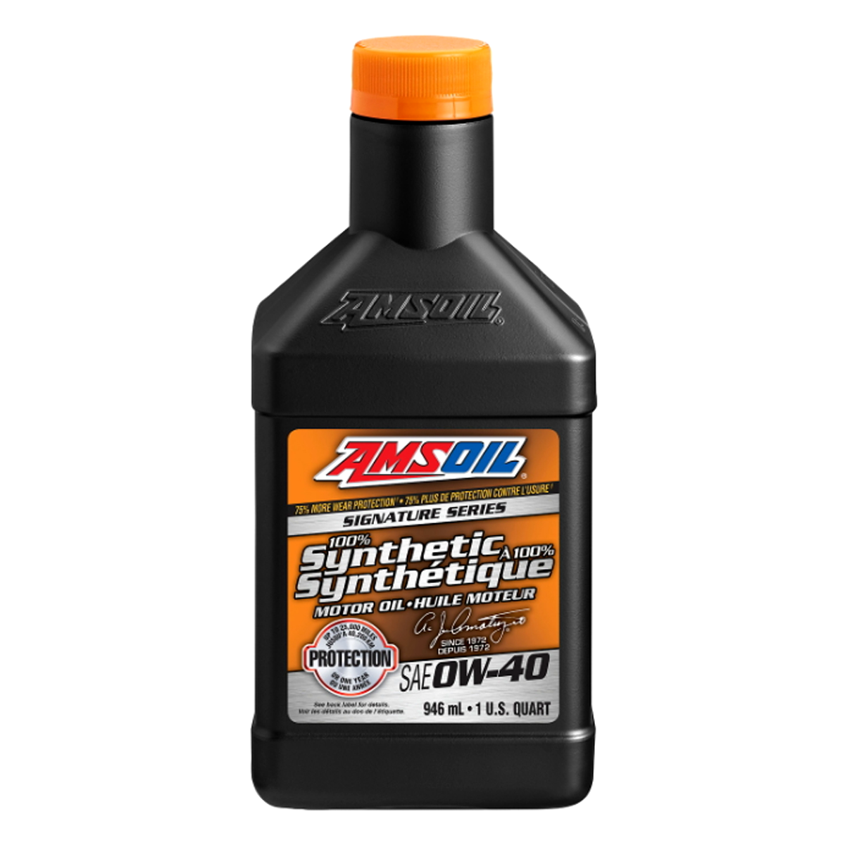 AMSOIL Signature Series 0W-40 100% Synthetic Motor Oil - 946 ml Bottle (AZFQTC-EA)