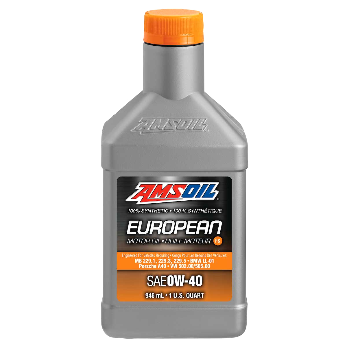AMSOIL 0W-40 FS 100% Synthetic European Motor Oil - 946 ml Bottle (EFOQTC-EA)