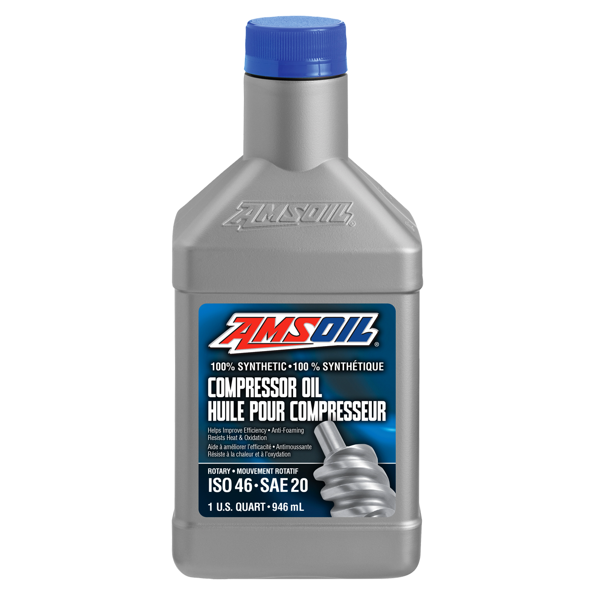 AMSOIL ISO 46 100% Synthetic Compressor Oil - 946 ml Bottle (PCIQT-EA)