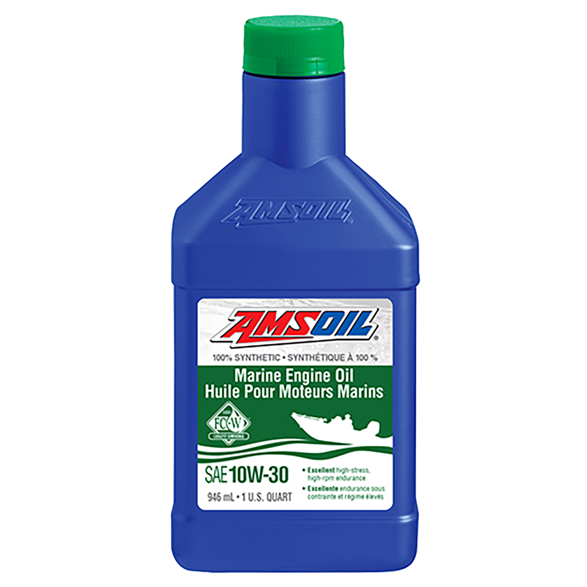AMSOIL 10W-30 100% Synthetic Marine Engine Oil - 946 ml Bottle (WCTQTC-EA)