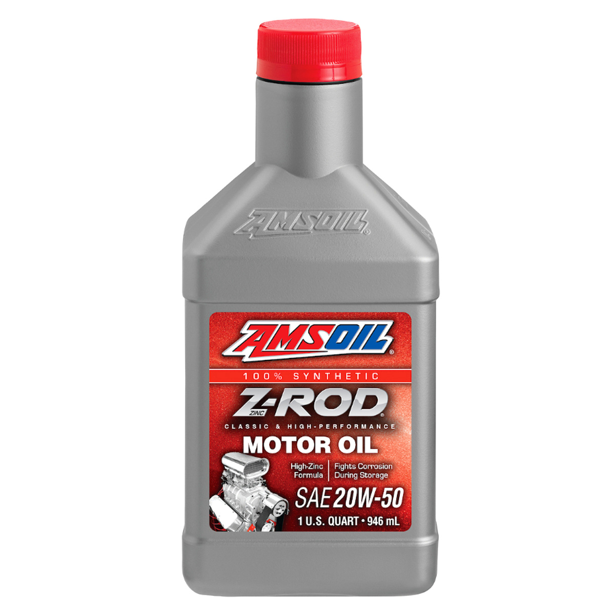 AMSOIL Z-ROD 20W-50 100% Synthetic Motor Oil - 946 ml Bottle (ZRFQTC-EA)