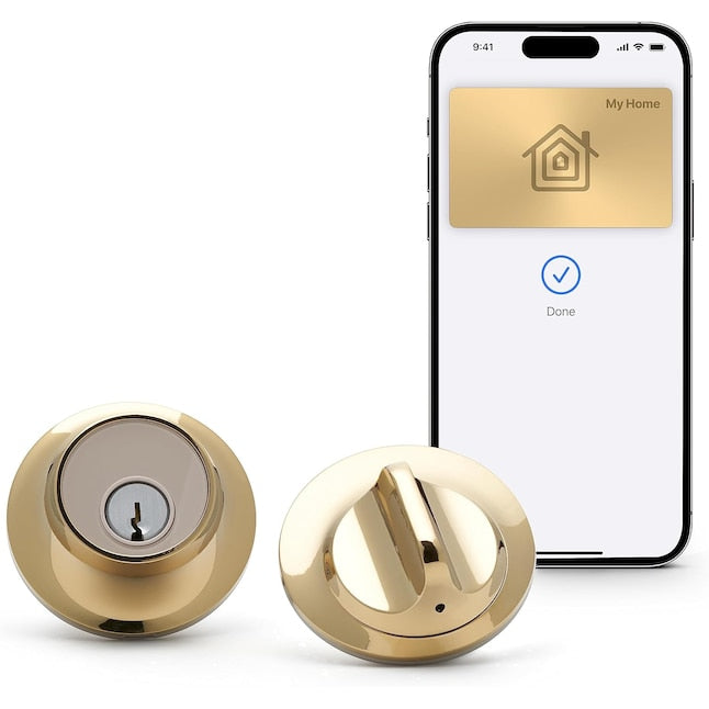 Level Lock+ with Home Key in Polished Brass