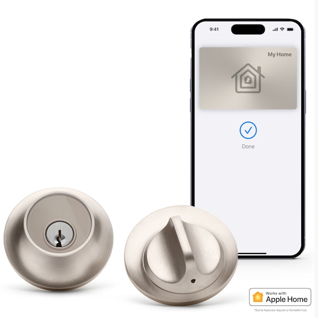 Level Lock+ with Home Key in Satin Nickel