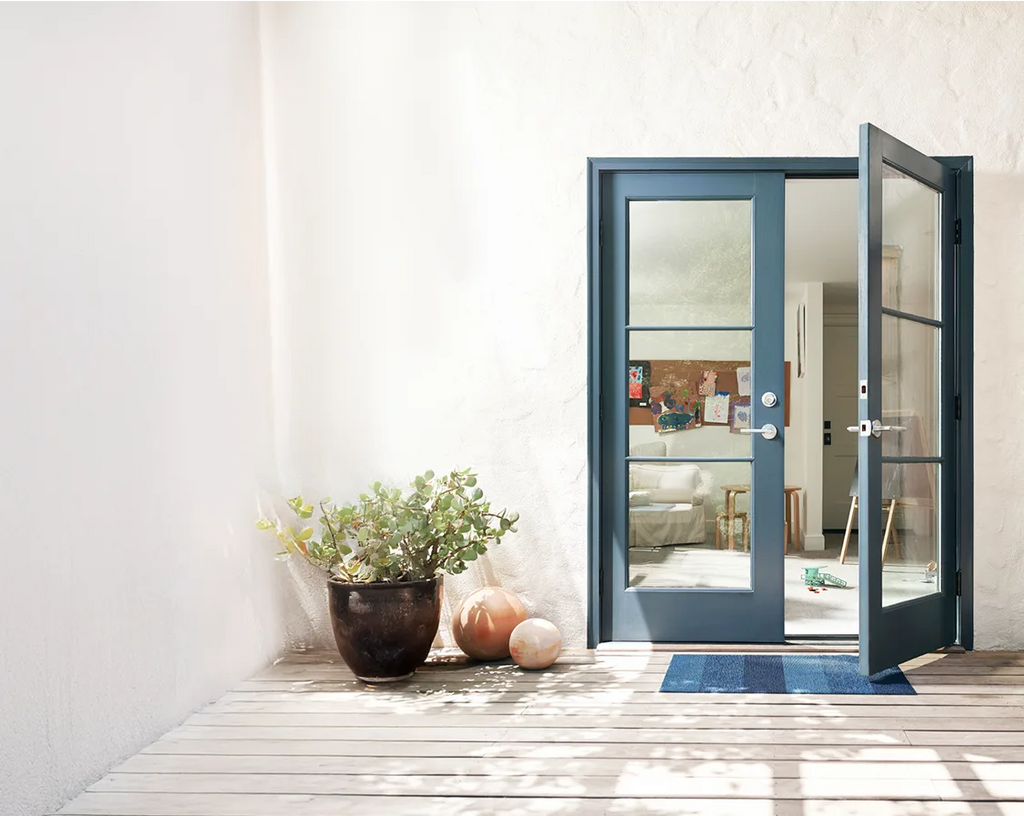 Level Lock Pro installed on open front door from Level