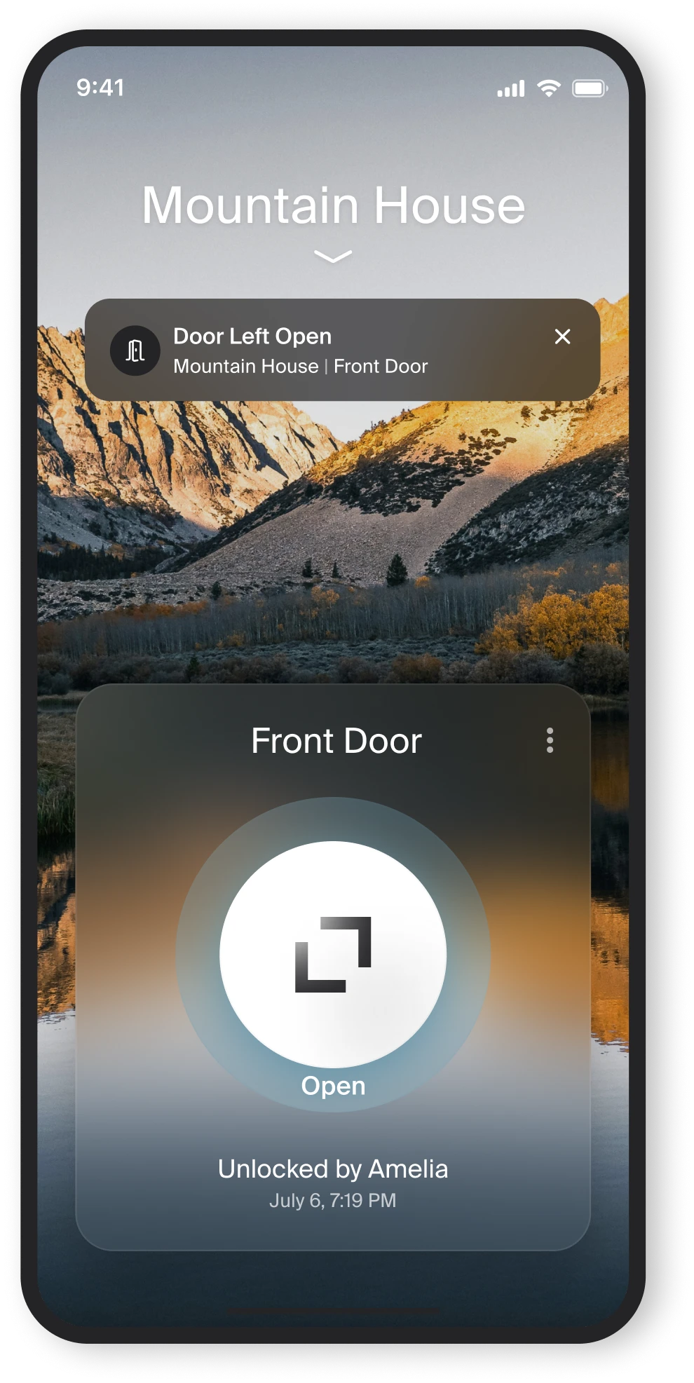 Level Lock Pro app door status screen from Level