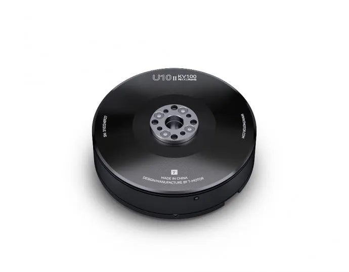T-MOTOR U10II KV100 industrial UAV motor, three-quarter view
