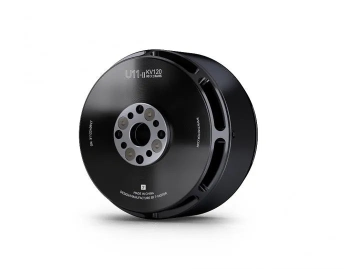 T-MOTOR U11II KV120 heavy-lift UAV motor, angled side view