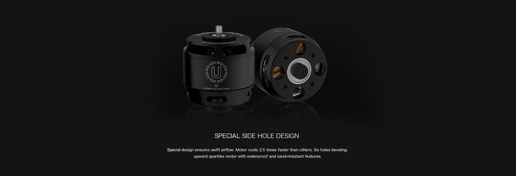 T-MOTOR U5 side-hole cooling and debris protection design