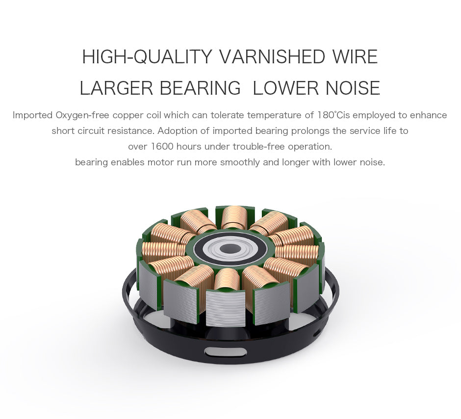 T-MOTOR U7 V2.0 varnished wire and larger-bearing construction